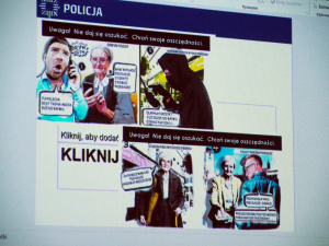 Baner informacyjny w formie komiksu.