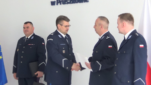 Uroczysta zbiórka z okazji zmian kadrowych w kierownictwie pruszkowskiej Policji